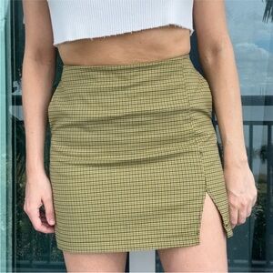 Urban Outfitters Yellow Plaid Mini Skirt S